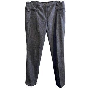 𝅺kenar Dress Pant Trouser Womens SIZE 4 Gray Moto Style Wool Blend Zip Legs